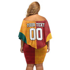 Custom British Lions Australia Wallabies Family Matching Off Shoulder Short Dress and Hawaiian Shirt Sporty Style