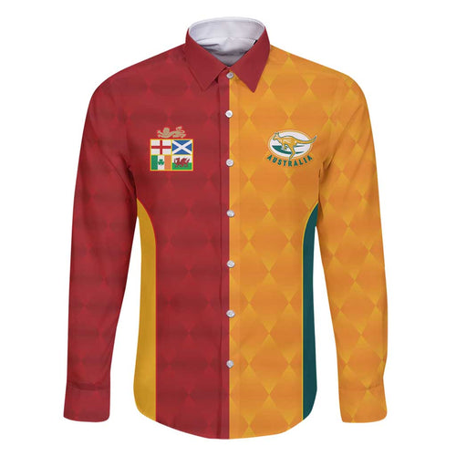 Custom British Lions Australia Wallabies Family Matching Summer Maxi Dress and Hawaiian Shirt Sporty Style