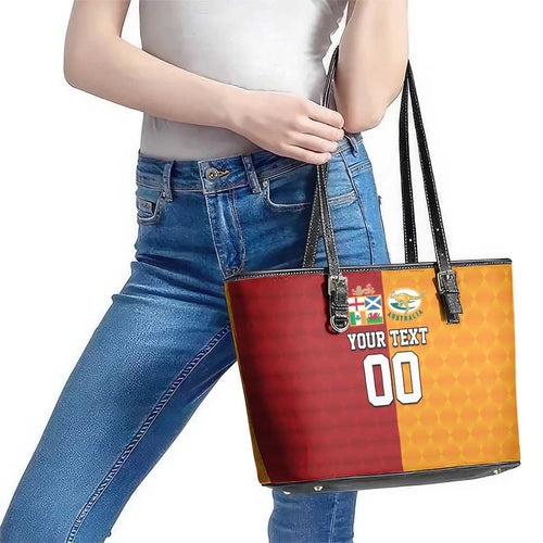 Custom British Lions Australia Wallabies Leather Tote Bag Sporty Style