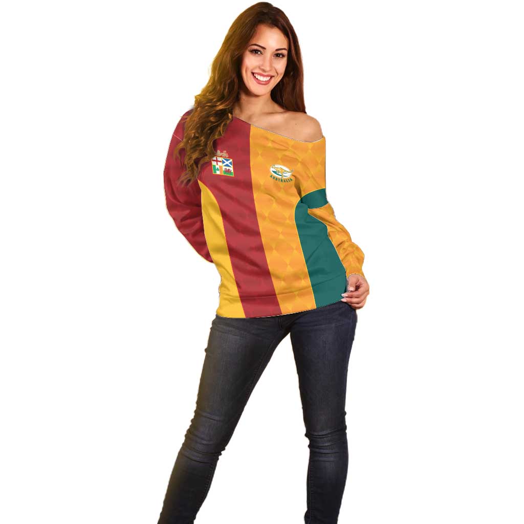 Custom British Lions Australia Wallabies Off Shoulder Sweater Sporty Style
