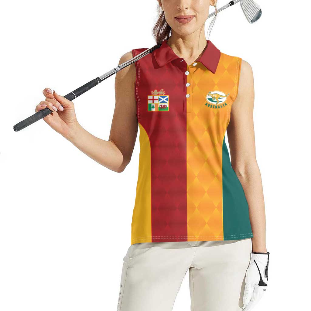 Custom British Lions Australia Wallabies Women Sleeveless Polo Shirt Sporty Style