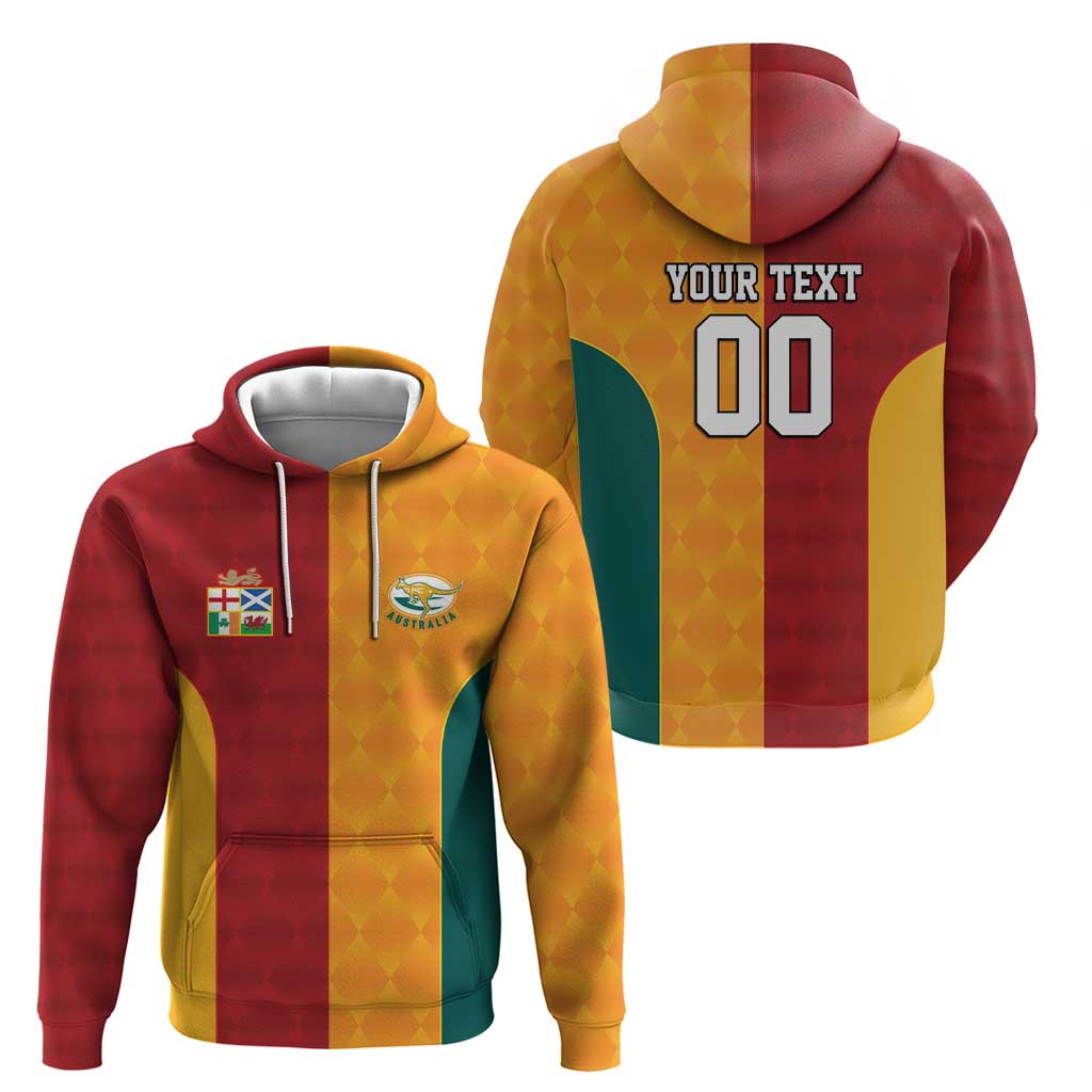 Custom British Lions Australia Wallabies Zip Hoodie Sporty Style