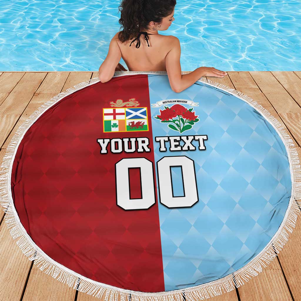 Custom British Lions Australia Waratahs Beach Blanket Sporty Style