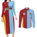 Custom British Lions Australia Waratahs Couples Matching Long Sleeve Bodycon Dress and Long Sleeve Button Shirt Sporty Style
