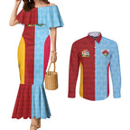 Custom British Lions Australia Waratahs Couples Matching Mermaid Dress and Long Sleeve Button Shirt Sporty Style
