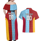 Custom British Lions Australia Waratahs Couples Matching Off Shoulder Maxi Dress and Hawaiian Shirt Sporty Style