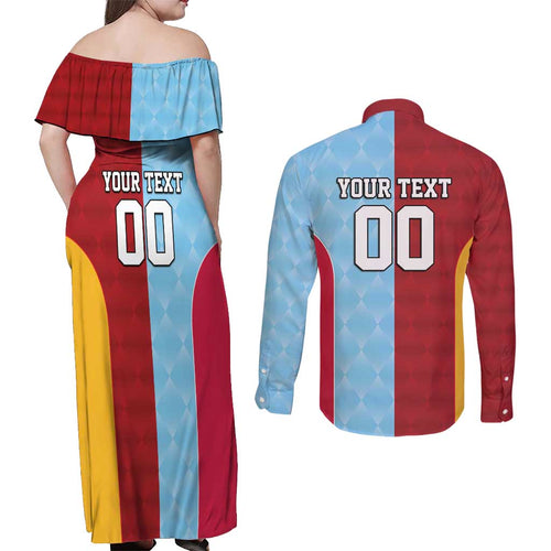 Custom British Lions Australia Waratahs Couples Matching Off Shoulder Maxi Dress and Long Sleeve Button Shirt Sporty Style