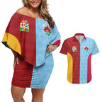 Custom British Lions Australia Waratahs Couples Matching Off Shoulder Short Dress and Hawaiian Shirt Sporty Style