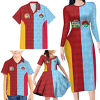 Custom British Lions Australia Waratahs Family Matching Long Sleeve Bodycon Dress and Hawaiian Shirt Sporty Style