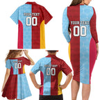 Custom British Lions Australia Waratahs Family Matching Long Sleeve Bodycon Dress and Hawaiian Shirt Sporty Style