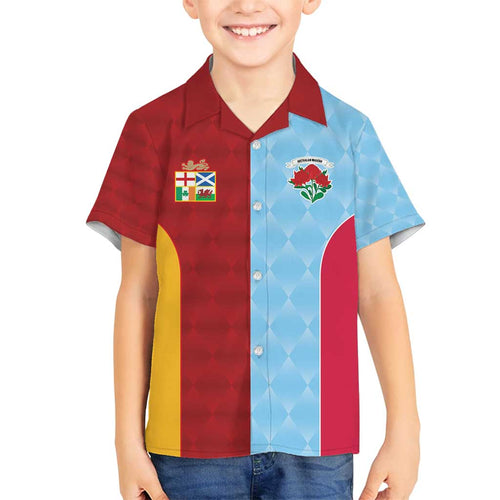 Custom British Lions Australia Waratahs Family Matching Long Sleeve Bodycon Dress and Hawaiian Shirt Sporty Style
