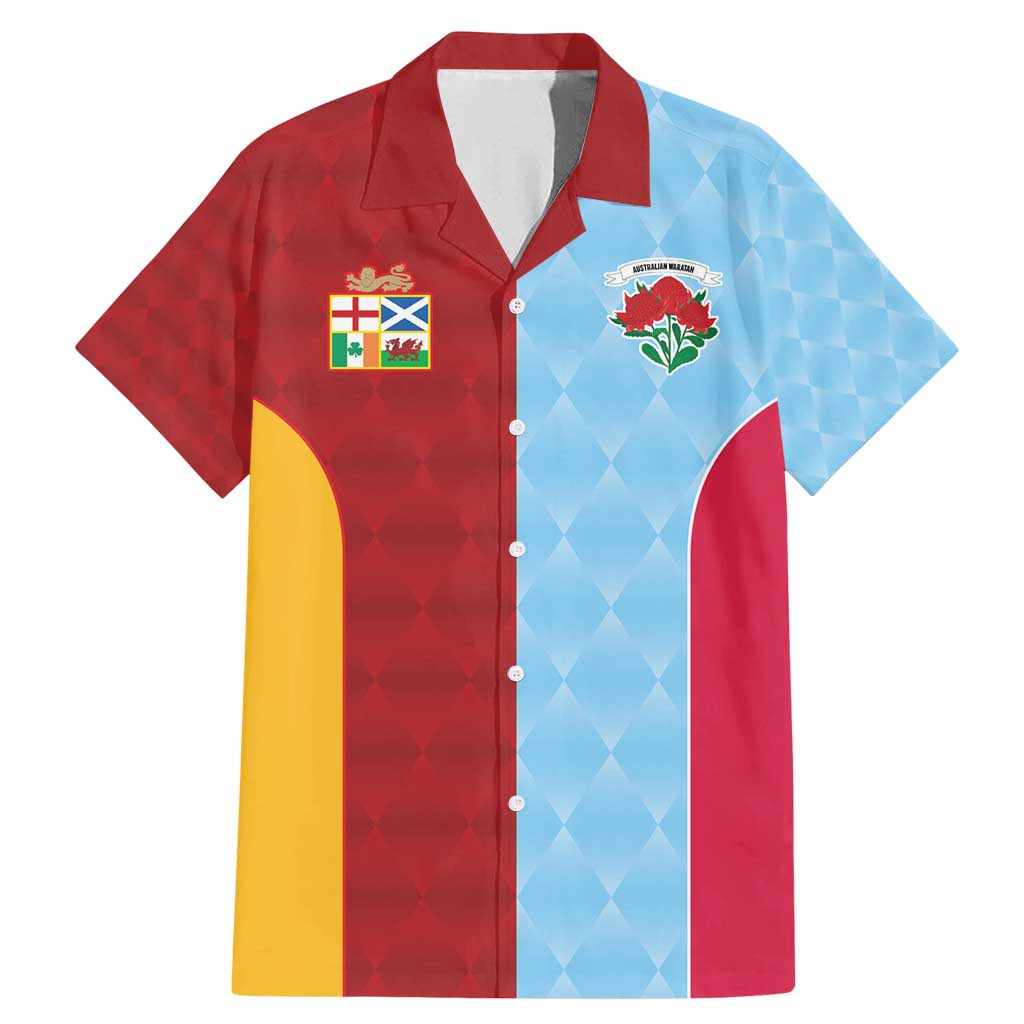 Custom British Lions Australia Waratahs Family Matching Mermaid Dress and Hawaiian Shirt Sporty Style