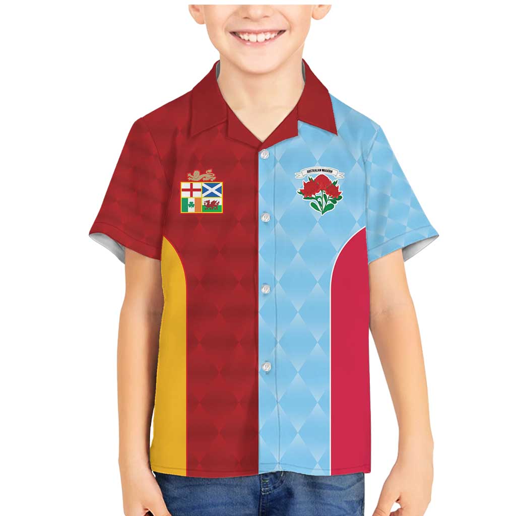 Custom British Lions Australia Waratahs Family Matching Mermaid Dress and Hawaiian Shirt Sporty Style