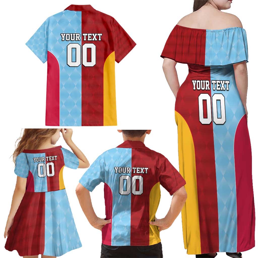 Custom British Lions Australia Waratahs Family Matching Off Shoulder Maxi Dress and Hawaiian Shirt Sporty Style