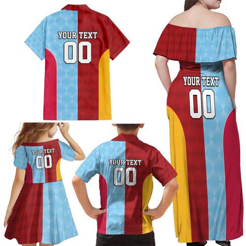 Custom British Lions Australia Waratahs Family Matching Off Shoulder Maxi Dress and Hawaiian Shirt Sporty Style