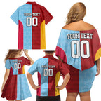 Custom British Lions Australia Waratahs Family Matching Off Shoulder Short Dress and Hawaiian Shirt Sporty Style
