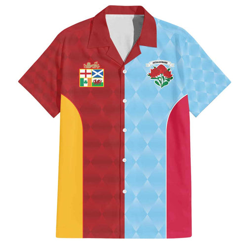 Custom British Lions Australia Waratahs Family Matching Off Shoulder Short Dress and Hawaiian Shirt Sporty Style