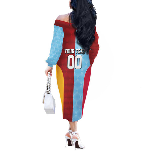 Custom British Lions Australia Waratahs Off The Shoulder Long Sleeve Dress Sporty Style
