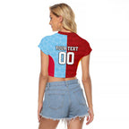 Custom British Lions Australia Waratahs Raglan Cropped T Shirt Sporty Style