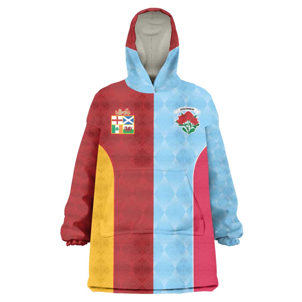 Custom British Lions Australia Waratahs Wearable Blanket Hoodie Sporty Style