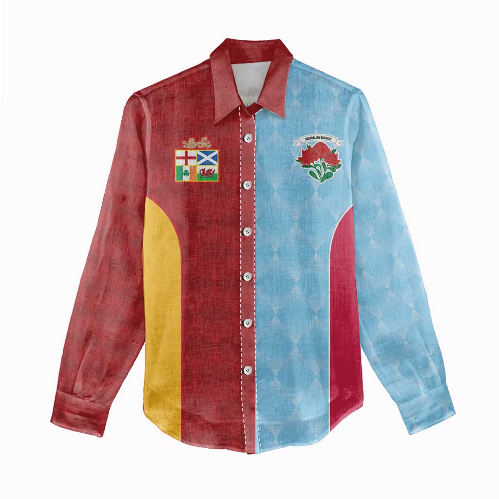Custom British Lions Australia Waratahs Women Casual Shirt Sporty Style
