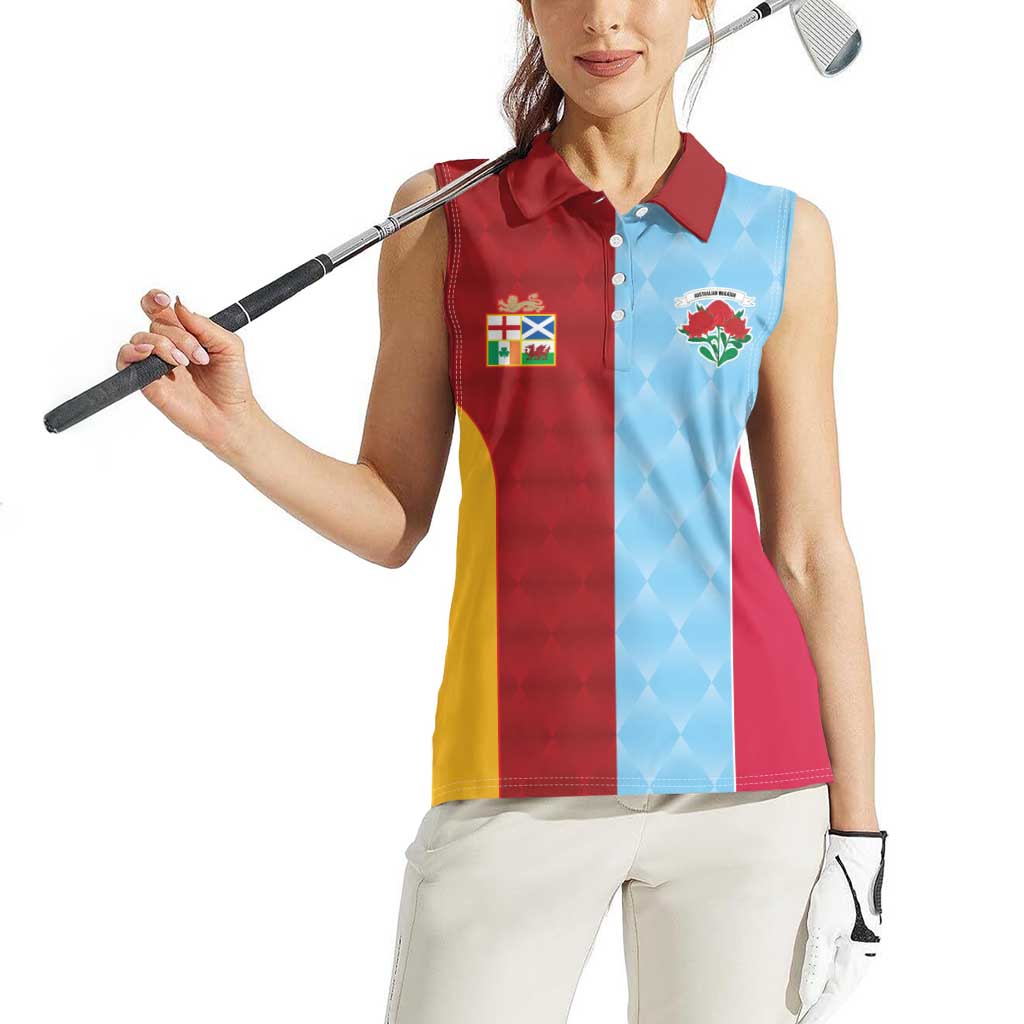 Custom British Lions Australia Waratahs Women Sleeveless Polo Shirt Sporty Style