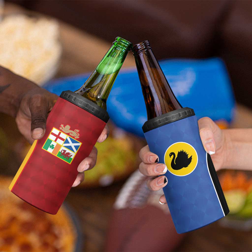 Custom British Lions Australia Western Force 4 in 1 Can Cooler Tumbler Sporty Style