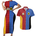 Custom British Lions Australia Western Force Couples Matching Short Sleeve Bodycon Dress and Hawaiian Shirt Sporty Style