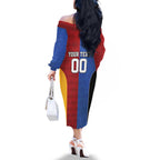 Custom British Lions Australia Western Force Family Matching Off The Shoulder Long Sleeve Dress and Hawaiian Shirt Sporty Style