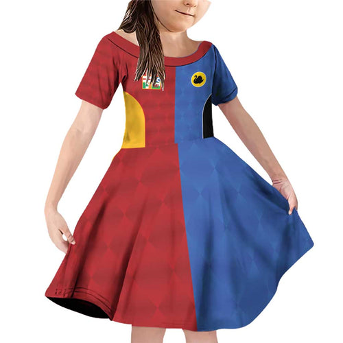 Custom British Lions Australia Western Force Family Matching Off Shoulder Short Dress and Hawaiian Shirt Sporty Style