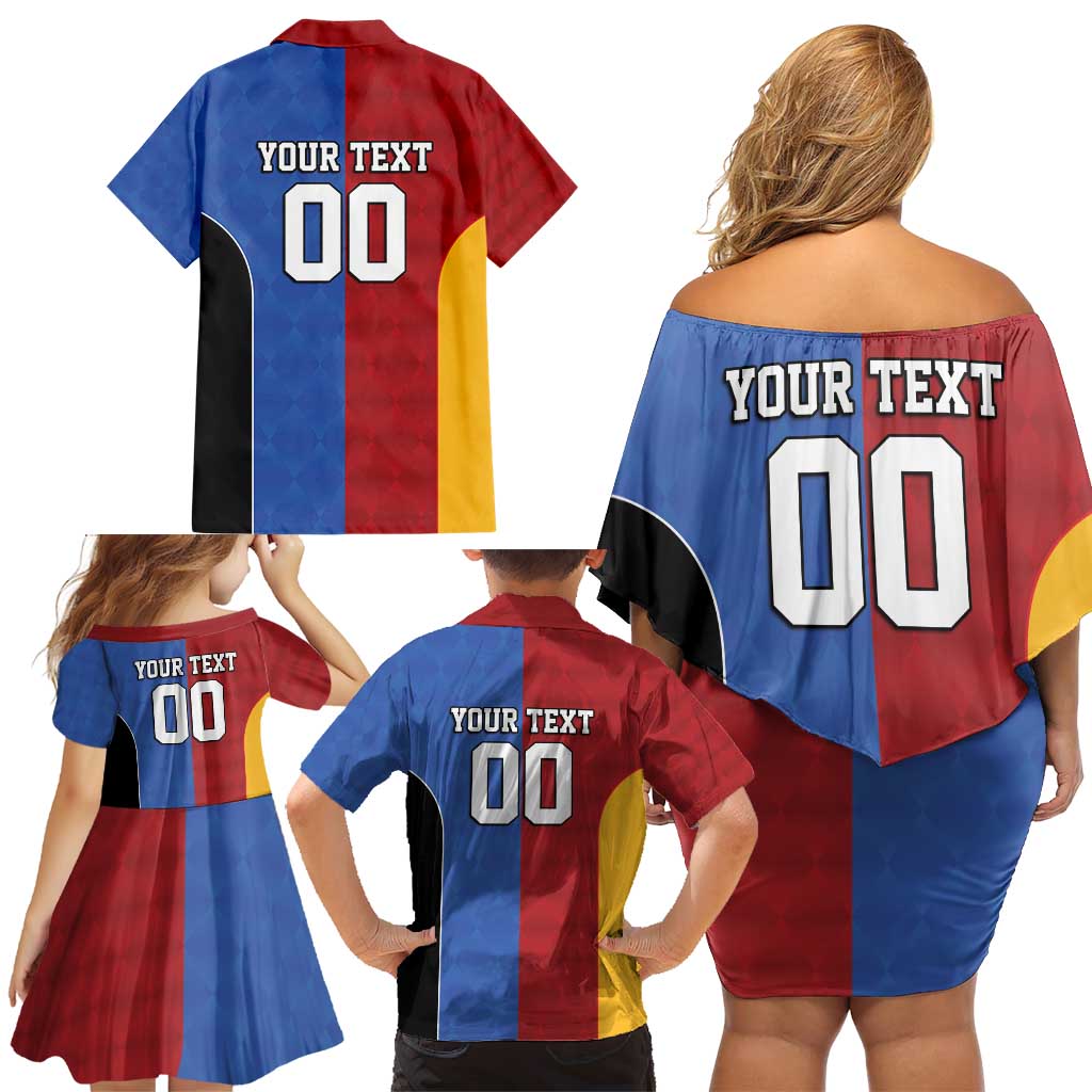 Custom British Lions Australia Western Force Family Matching Off Shoulder Short Dress and Hawaiian Shirt Sporty Style