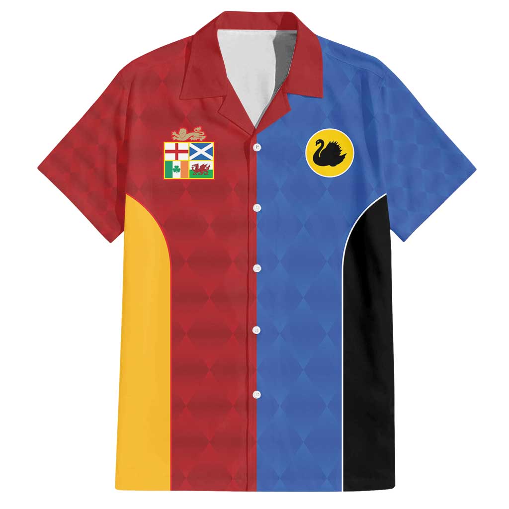 Custom British Lions Australia Western Force Family Matching Off Shoulder Short Dress and Hawaiian Shirt Sporty Style