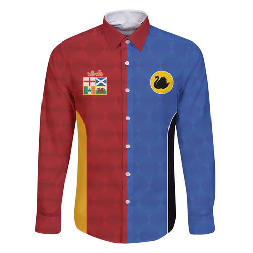 Custom British Lions Australia Western Force Family Matching Off Shoulder Short Dress and Hawaiian Shirt Sporty Style