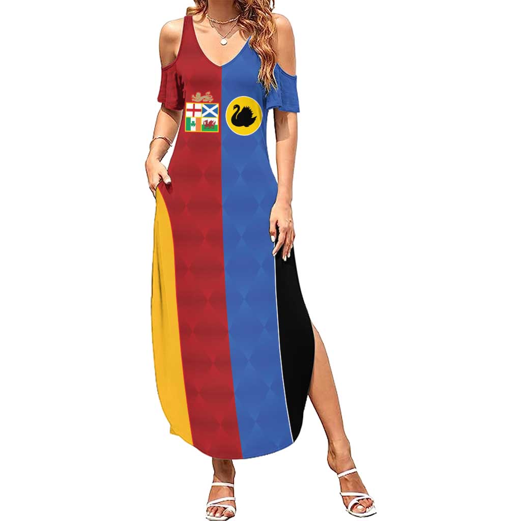 Custom British Lions Australia Western Force Family Matching Summer Maxi Dress and Hawaiian Shirt Sporty Style