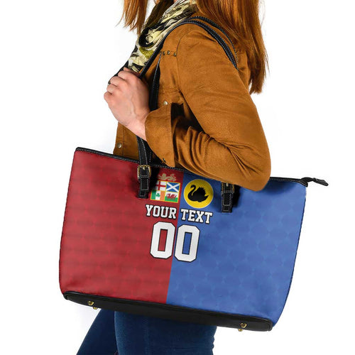 Custom British Lions Australia Western Force Leather Tote Bag Sporty Style