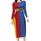 Custom British Lions Australia Western Force Long Sleeve Bodycon Dress Sporty Style
