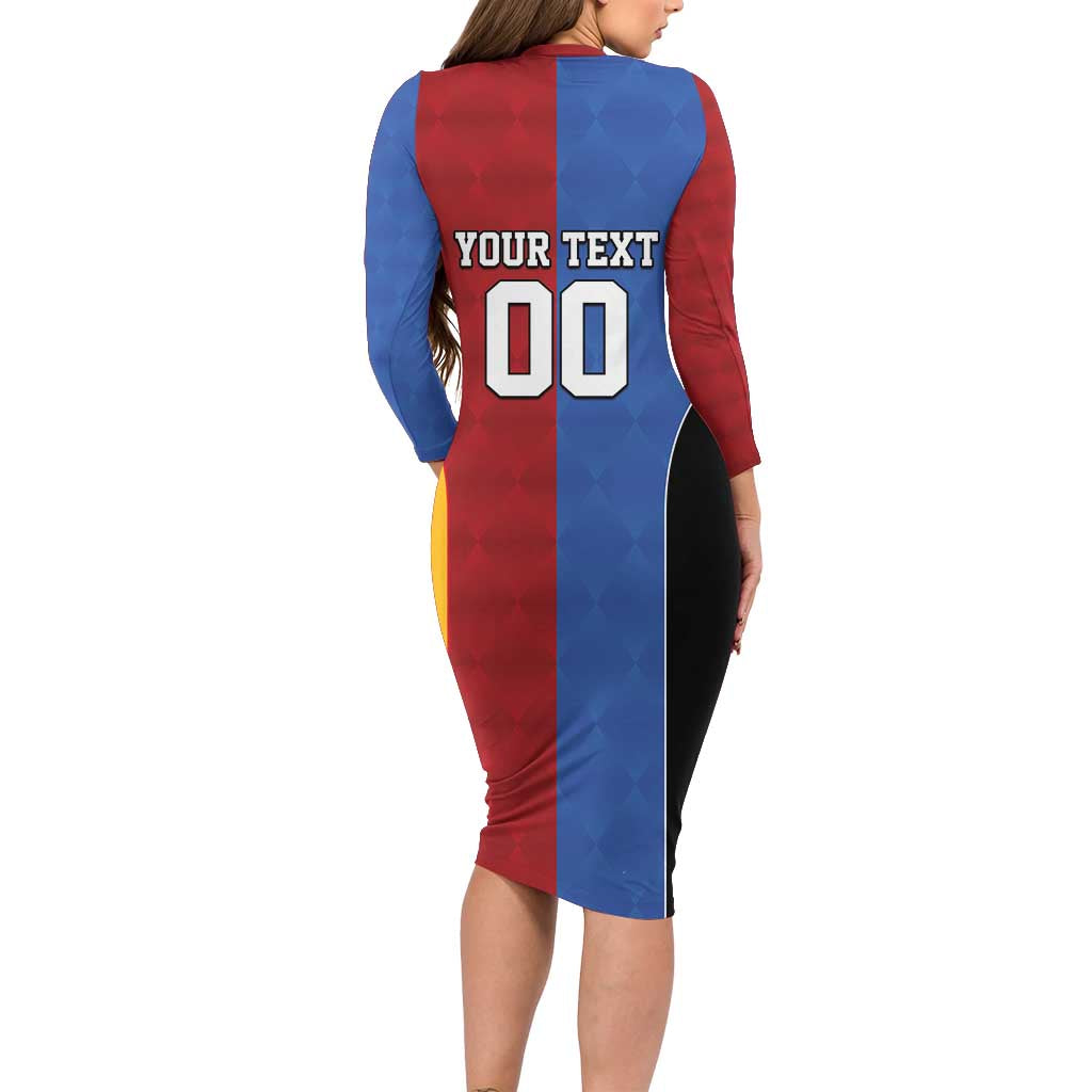 Custom British Lions Australia Western Force Long Sleeve Bodycon Dress Sporty Style