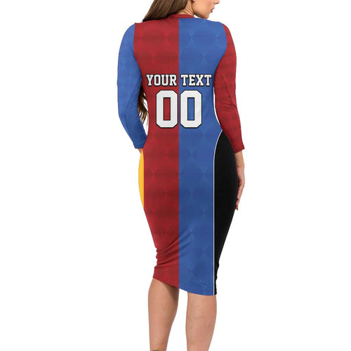 Custom British Lions Australia Western Force Long Sleeve Bodycon Dress Sporty Style