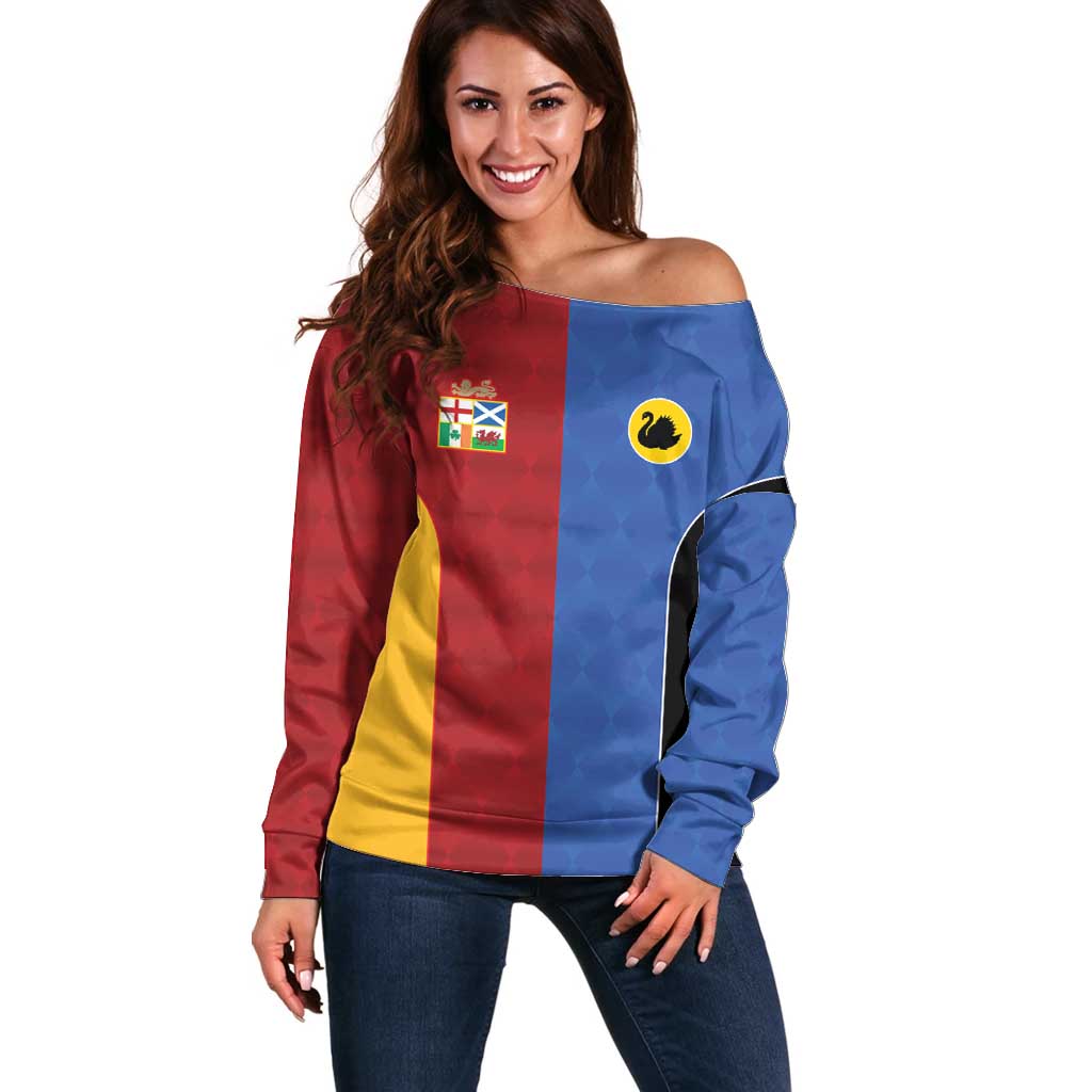 Custom British Lions Australia Western Force Off Shoulder Sweater Sporty Style