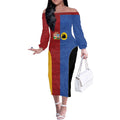 Custom British Lions Australia Western Force Off The Shoulder Long Sleeve Dress Sporty Style