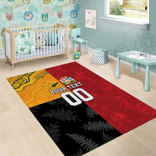 Custom British Lions-AUNZ Area Rug Australia-New Zealand Indigenous Motif