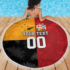 Custom British Lions-AUNZ Beach Blanket Australia-New Zealand Indigenous Motif