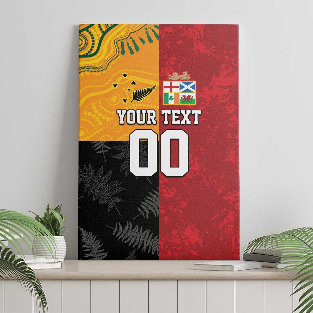 Custom British Lions-AUNZ Canvas Wall Art Australia-New Zealand Indigenous Motif