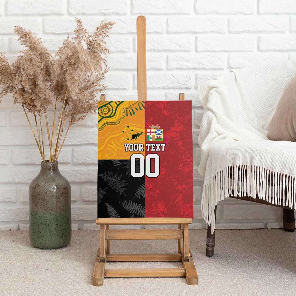 Custom British Lions-AUNZ Canvas Wall Art Australia-New Zealand Indigenous Motif