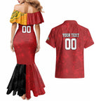 Custom British Lions-AUNZ Couples Matching Mermaid Dress and Hawaiian Shirt Australia-New Zealand Indigenous Motif