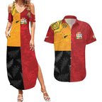 Custom British Lions-AUNZ Couples Matching Summer Maxi Dress and Hawaiian Shirt Australia-New Zealand Indigenous Motif