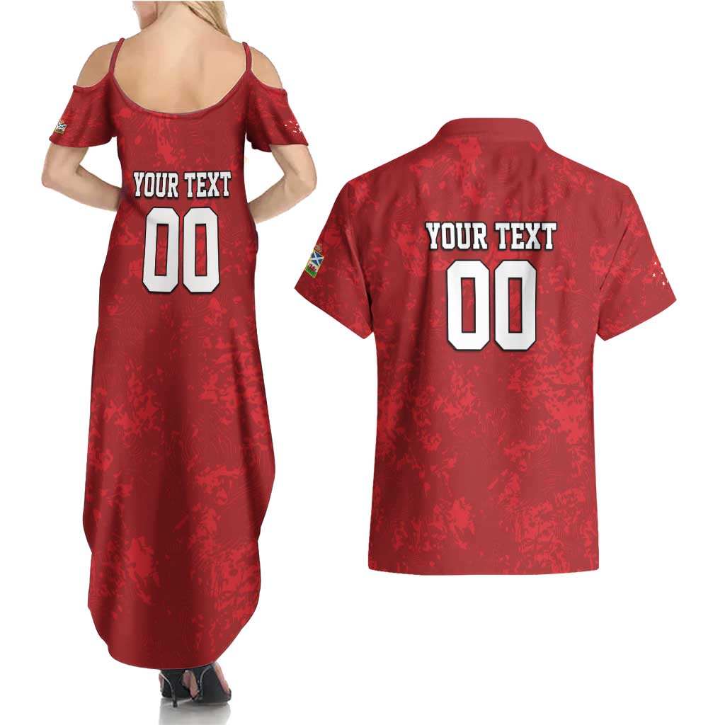 Custom British Lions-AUNZ Couples Matching Summer Maxi Dress and Hawaiian Shirt Australia-New Zealand Indigenous Motif