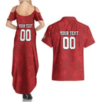 Custom British Lions-AUNZ Couples Matching Summer Maxi Dress and Hawaiian Shirt Australia-New Zealand Indigenous Motif