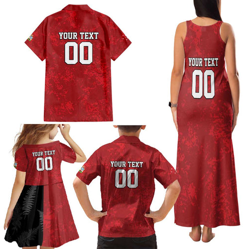 Custom British Lions-AUNZ Family Matching Tank Maxi Dress and Hawaiian Shirt Australia-New Zealand Indigenous Motif
