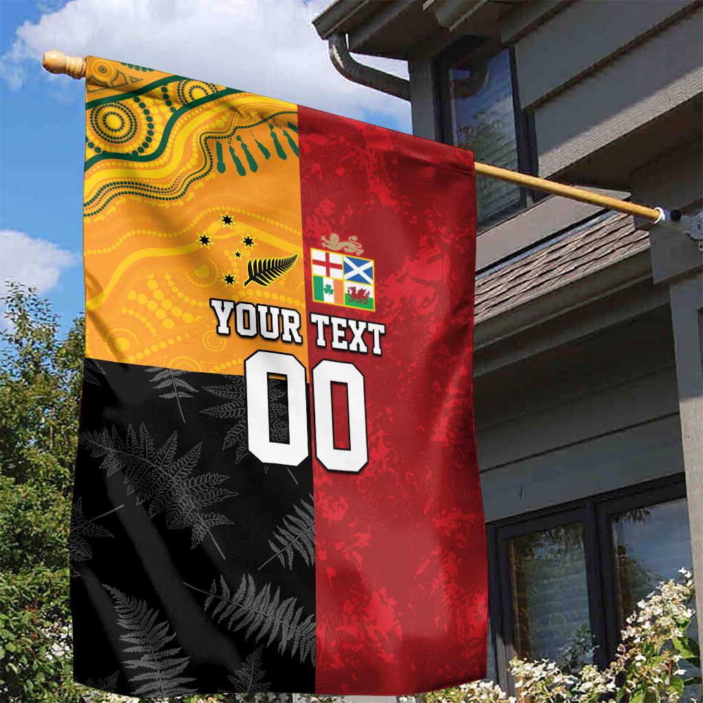Custom British Lions-AUNZ Garden Flag Australia-New Zealand Indigenous Motif